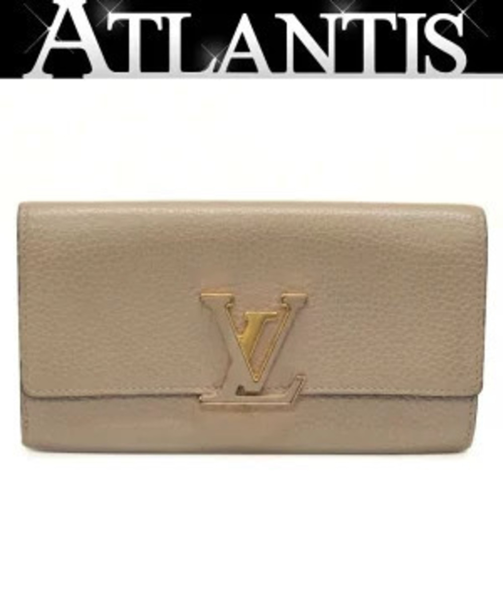 Louis Vuitton Portefeuille Capucines Long Wallet Taurillon Leather Galet